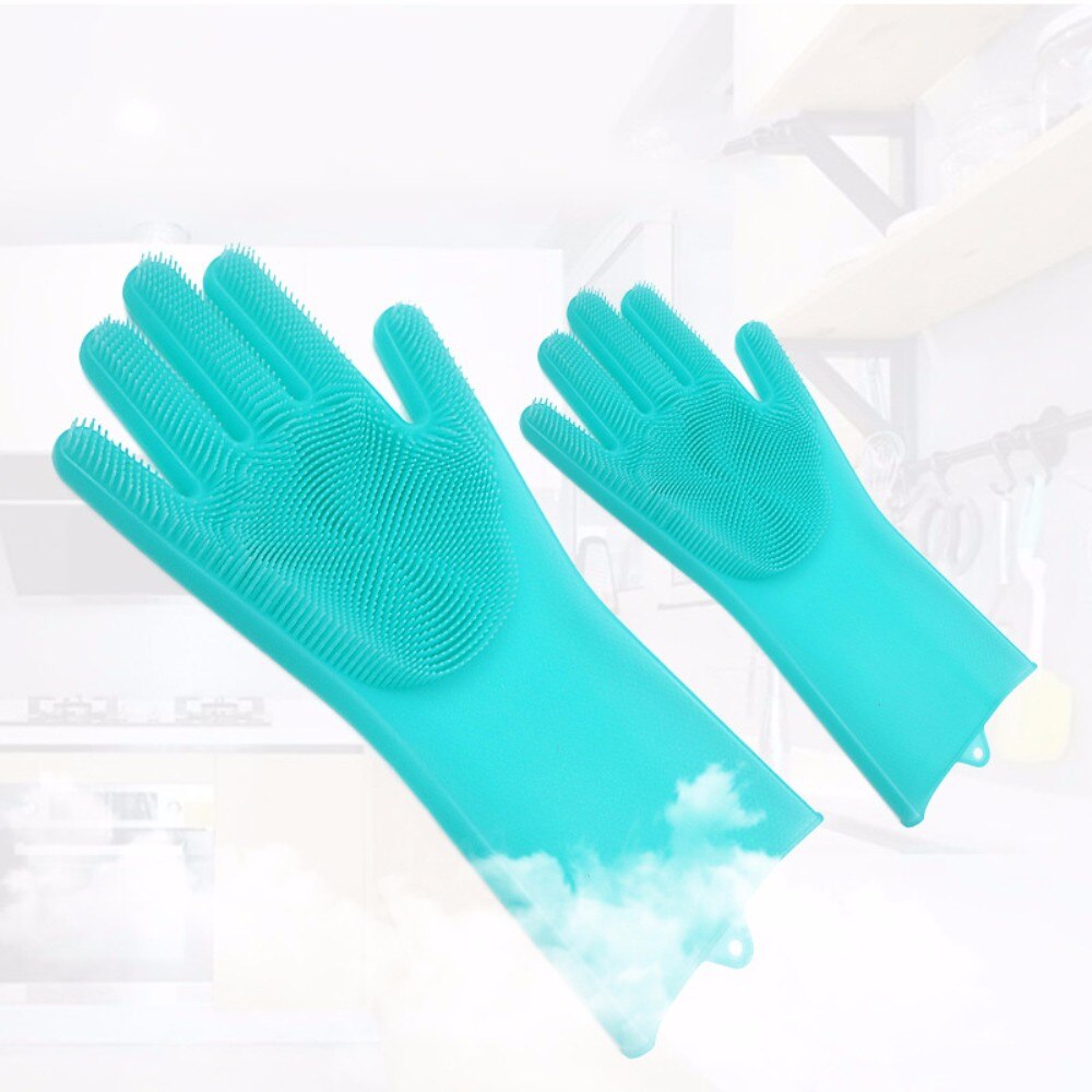 1/2 pc Magie Silikon Geschirr Handschuhe Effiziente Nicht Zu Verletzen Hand Geschirr Reinigung Handschuhe Küche Reinigung Werkzeug Haustier pinsel