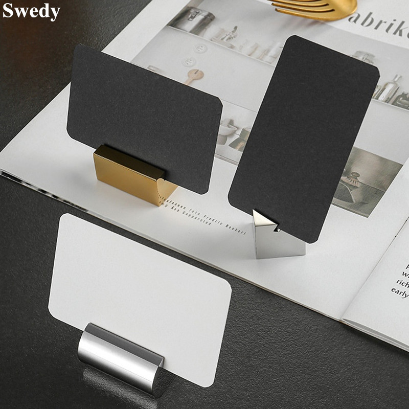 Roestvrijstalen tafelnummerhouder, naamkaartjeshouder, menukaarthouder, memokaarthouder, prijskaartjeshouder, papieren kaartjes, trouwfotohouder, fotobordhouder.