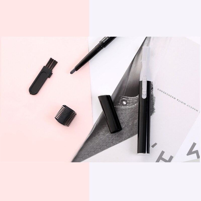 Maquinilla de afeitar eléctrica para cejas, Mini depiladora de pelo, afeitadora de belleza para ojos, cejas sin dolor, quitar cuchillo, cosmetico, herramienta para recortar la cara