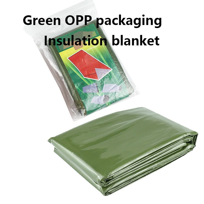 Emergency Survival Sleeping Bag 26 Micron PE Aluminized Film Camping Hiking Waterproof Thermal Insulation Emergency Blanket Tent: Green Blanket