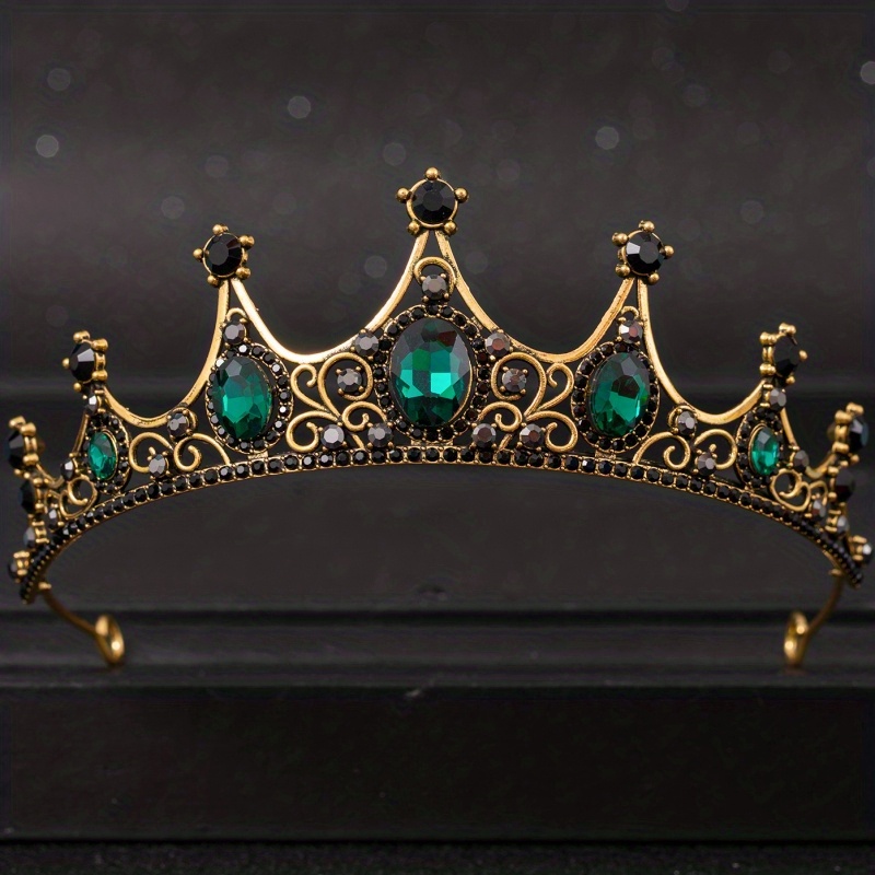 Barokke Kristallen Tiara's En Kronen Strass Prom Diadeem Kroon Tiara Voor Vrouwen Bruid Bruids Bruiloft Haaraccessoires Sieraden: Licht Geel Goud Kleur