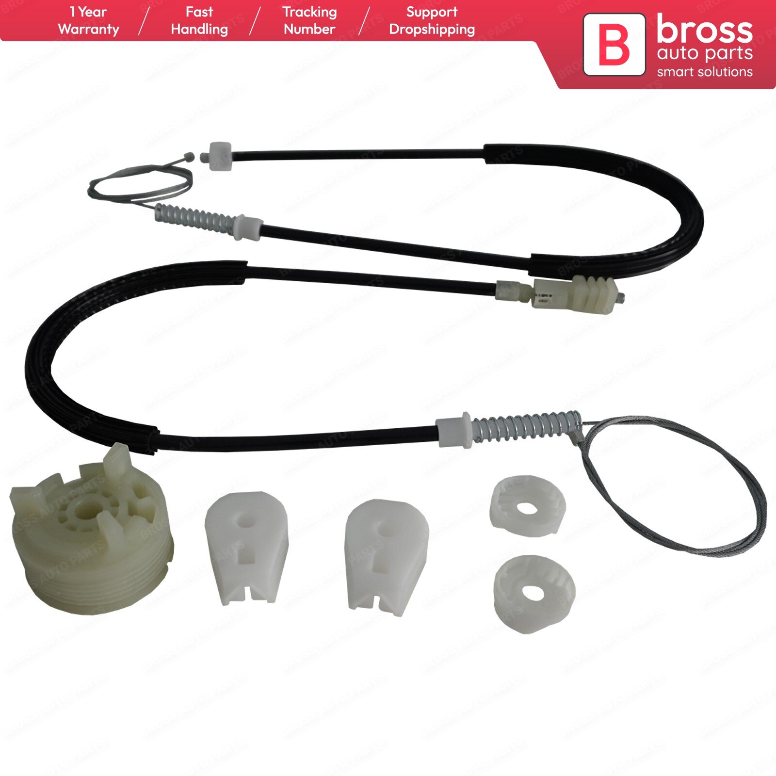 Bross auto deler bwr 591 elektrisk kraft vindusregulator reparasjonssett bak venstre dør til citroen  c3 pluriel cabriolet 2003