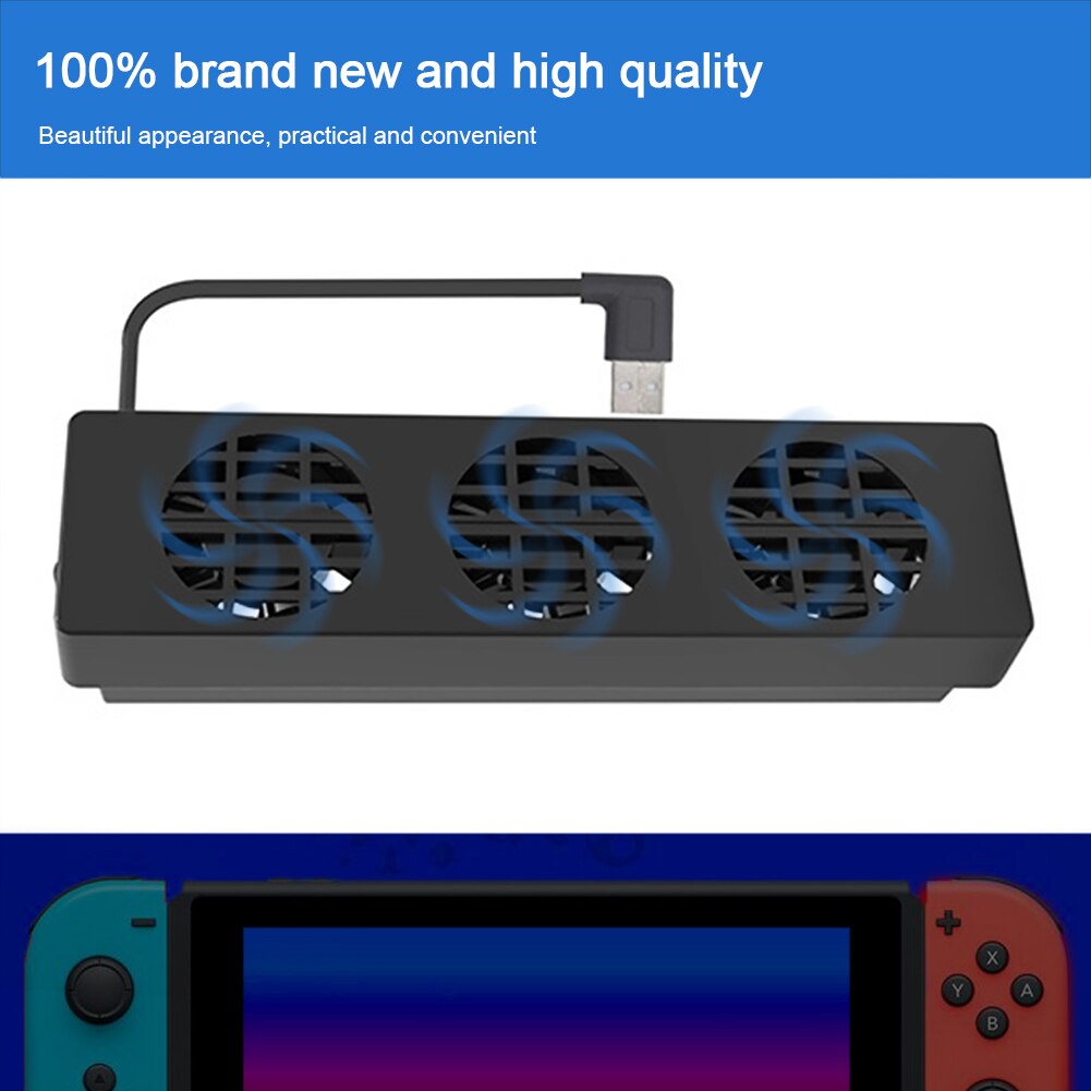USB Cooling Fan Heatsink for Nintend Switch Console 3 Fans External Cooler Docking Station with Adjustable Speed Controll