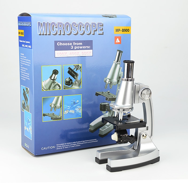Educational Illuminated Microscope 100x, 400x, 900x Children Microscope for Kids To Learn Science Christmas Birthday