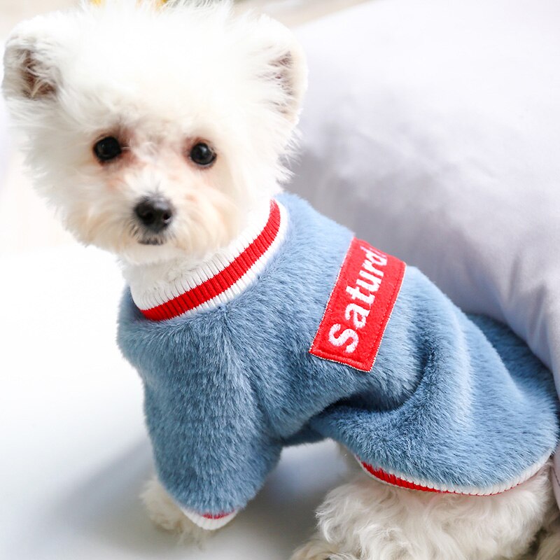 Petcircle kæledyrstøj bamse pomeranian lille hund hvalpe tøj hvalp hund fortykning efterår og vinter skjorte med rund hals
