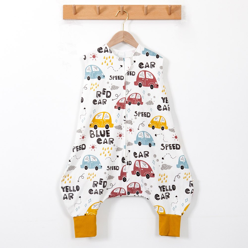 Baby Slaapzak 28-32 ℃ Zomer Koele Vest Kids Slaap Zak Jongens Meisjes 100% Katoen Ademend Slaapzak baby Anti Tipi: colorful car / L(90cm)