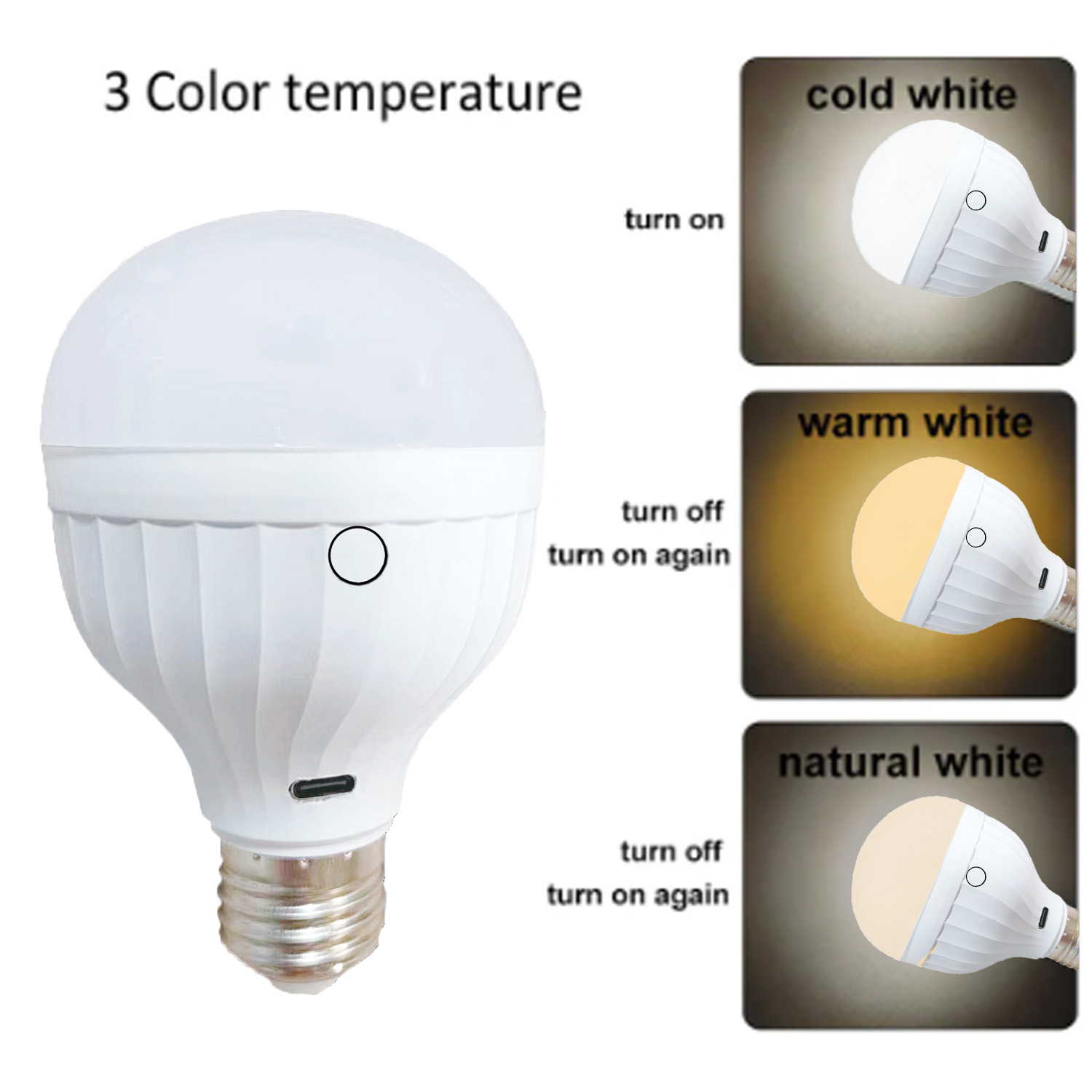 7w e27 led-pærer genopladelig nødlampe med led-pære, varm hvid/hvid til soveværelse  ac 85-265v med ir-fjernbetjening: Gul