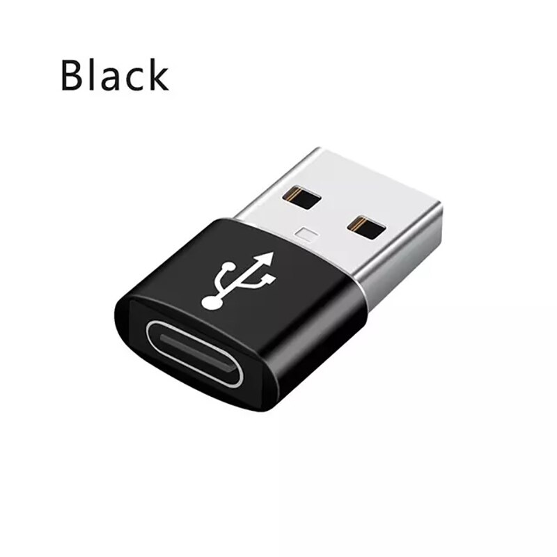 D'OTG USB Type C Adaptateur USB 3.0 À type-c 3.1 Convertisseur de données USB c OTG Adaptateurs De Données De Charge USB Transfert Rapide 2 en 1 USBC Cabo: Black
