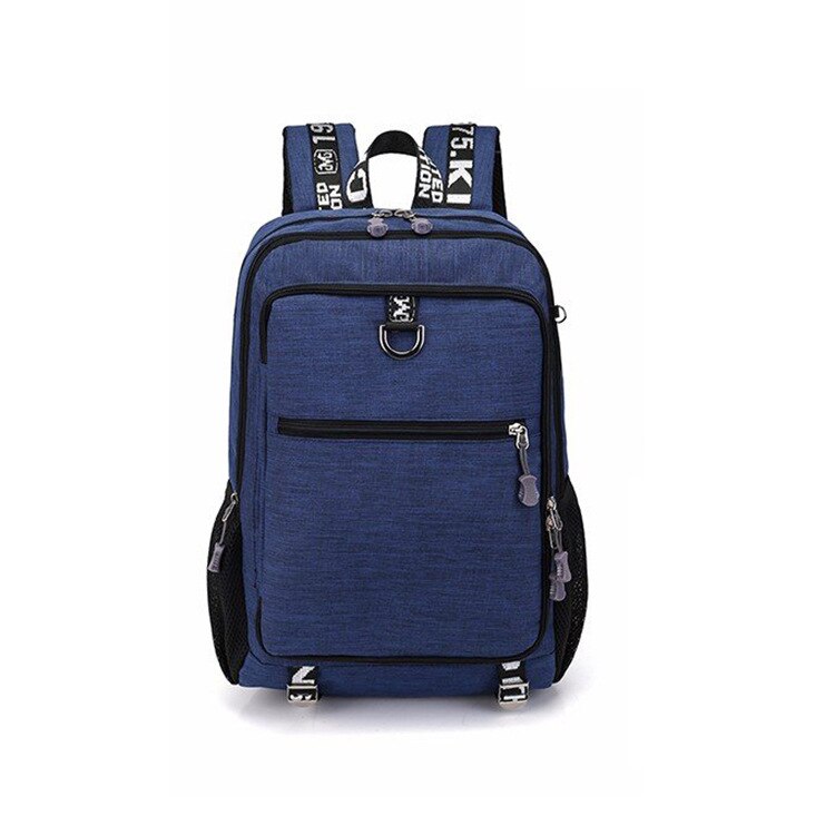 Male backpack man Waterproof USB charging travel School Sport backpack oxford casual laptop backpack Casual For men bag Packs: Blue