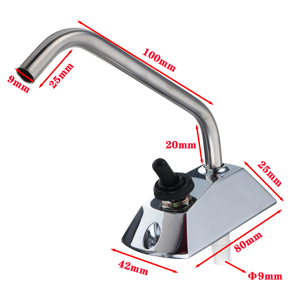 Grifo de agua para fregadero de autocaravana, accesorios de grifo eléctrico de 12V con orificio de rotación de 360 grados, para caravana y coche