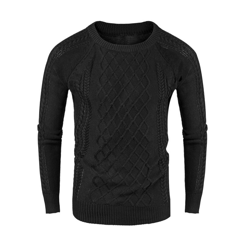 Herfst Winter Heren Trui Truien Katoen Casual Dunne Mannelijke Truien Truien Top Maat M-2XL O Hals Trui Jumpers: Black / XXL