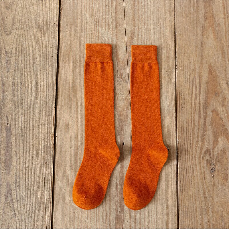 HYRAX Women Tube Socks Stockings Women Socks Pressure Stovepipe Socks Trendy Knee Socks Knee Socks: Vintage orange