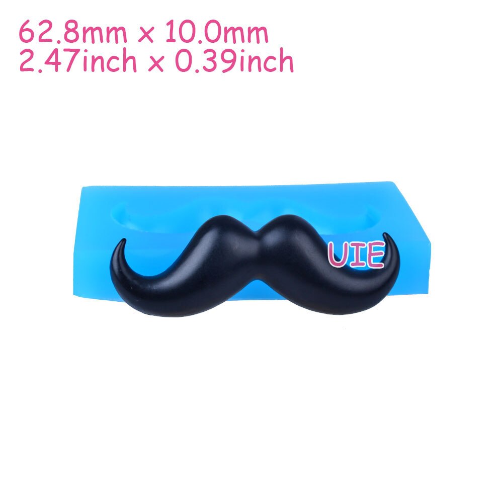 FYL453U 62,8mm x 10mm Bart Silikon bilden Fondant Kuchen Dekoration Süßigkeiten Harz Tonne Ohrringe Halskette Handwerk Seife Kerze LEBENSMITTEL SICHER