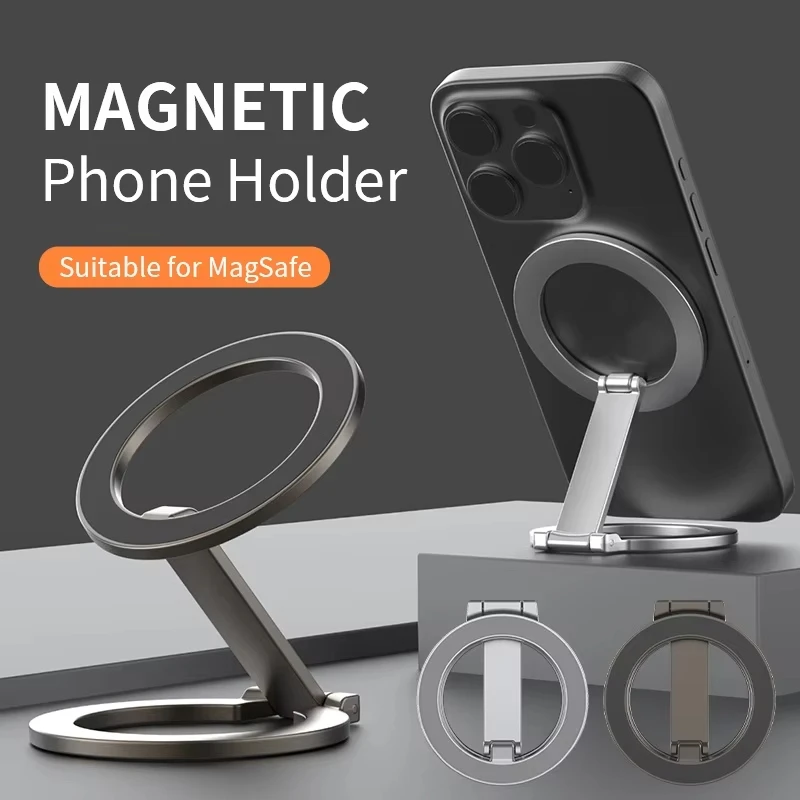 Sammenleggbar dobbeltsidig magnetisk telefonholder til magsafe tredemølle universell sammenleggbar bilholder magnetisk smarttelefonstativ