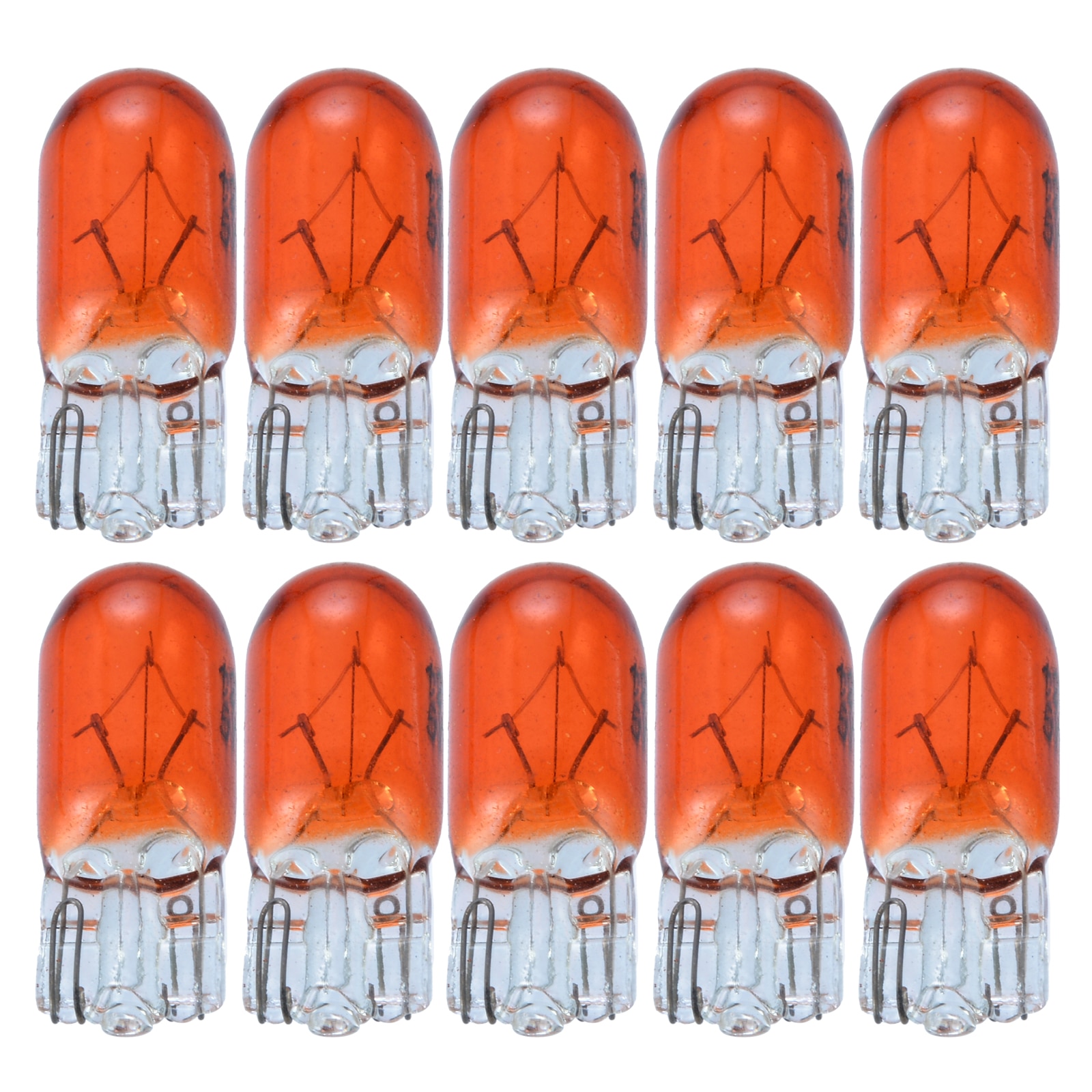 10 stk bil  w5w t10 194 158 halogenlys 12v 5w rav/oransje kilelampe instrument leselys innvendige klaringspærer