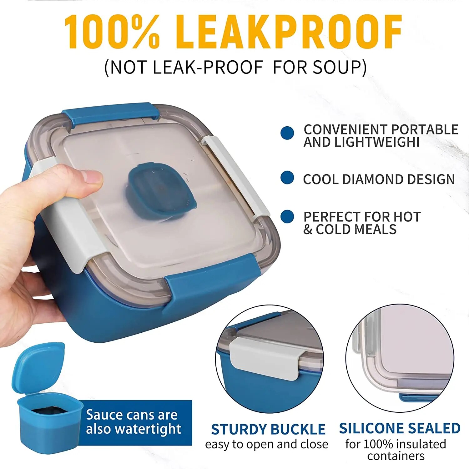 1100 ml/1500 ml Draagbare Lunchbox Container 2 Layer Raster Slakom Bento Dozen Slakommen Lunchbox lunch Container voor Voedsel