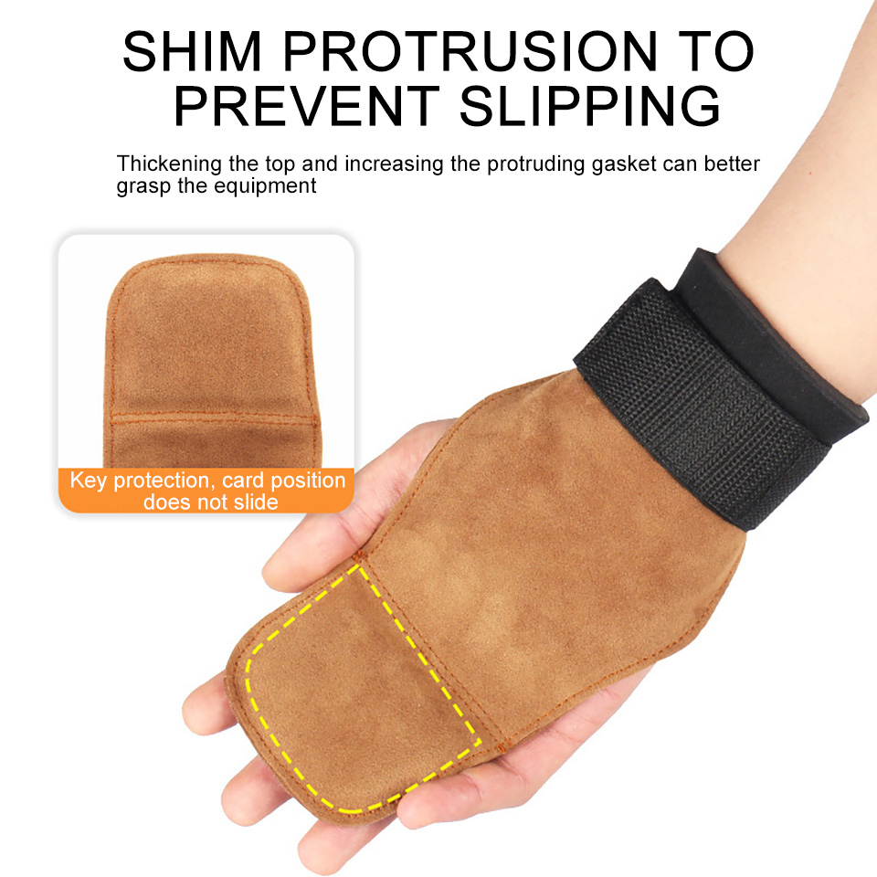 1Pcs Koeienhuid Gym Handschoenen Anti-Slip Gewicht Power Riem Lifting Pads Deadlift Riem Workout Crossfit Fitness Handschoenen Palm bescherming