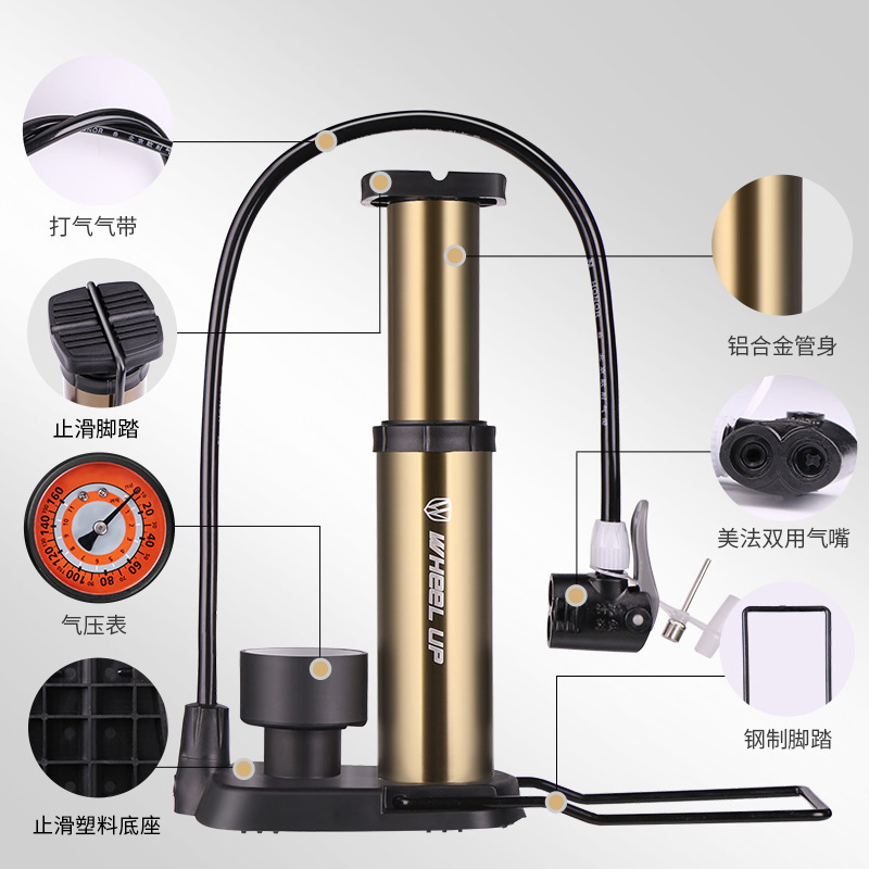Xunting Bike Pump Inflator Max 160PSI Bicycle Floor Pump Xunting Bike Pump Inflator Max 160PSI Bicycle Floor Pump