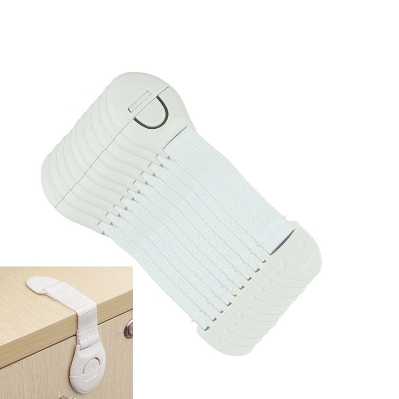 10 unids/lote de cerradura para niños, protección para niños, puertas de bloqueo para seguridad para niños, cerradura de plástico de seguridad para niños