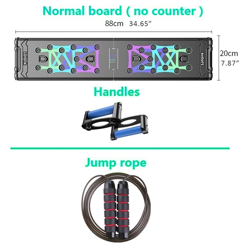 88cm Counting Push Up Board Home Gym Training Pectoralis Arm Muscles Latissimus Dorsi Multifunctional Push-up Brace Stand Plates: Normal jump rope