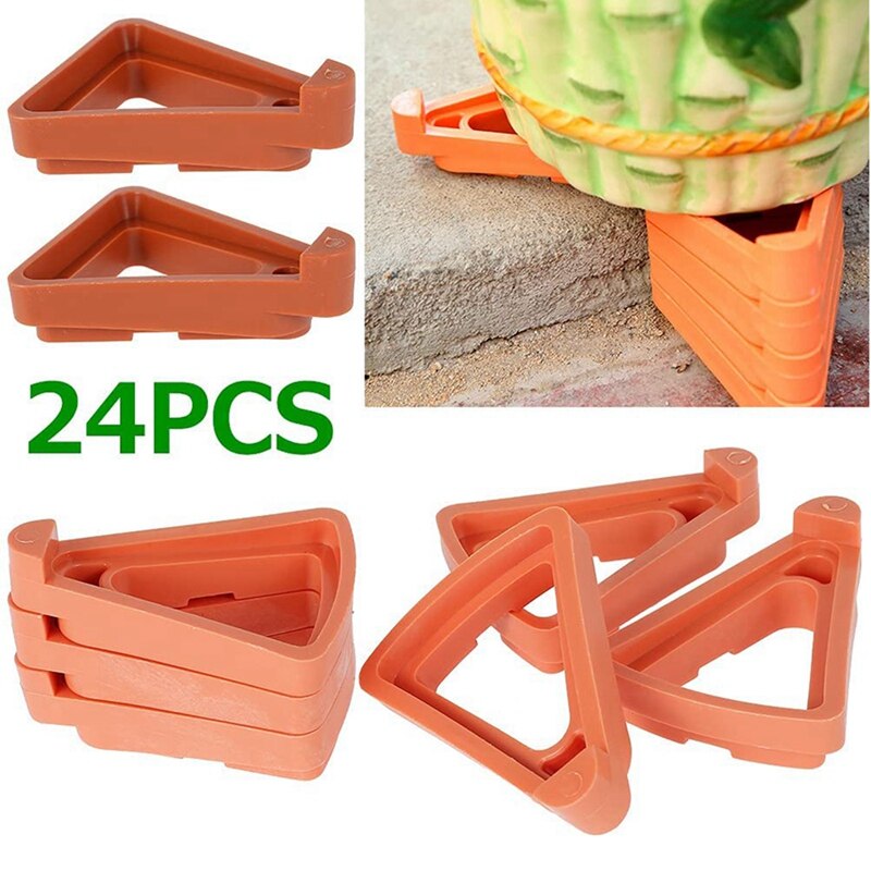 Flower/Plant Pot Feet, 24PCS Invisible Flower Pot Risers Feet Lifters Toes Lifters Supports Suitable Sector