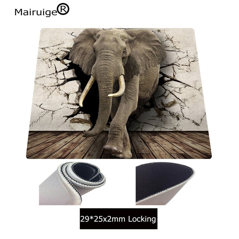 Mairuige Print 3D Elephant Rat Pad Exclusive for Your Own Game Comfort Speed Pad Non-Slip Non- Faded Mouse Pad Large Size Pad: 290X250X2MM