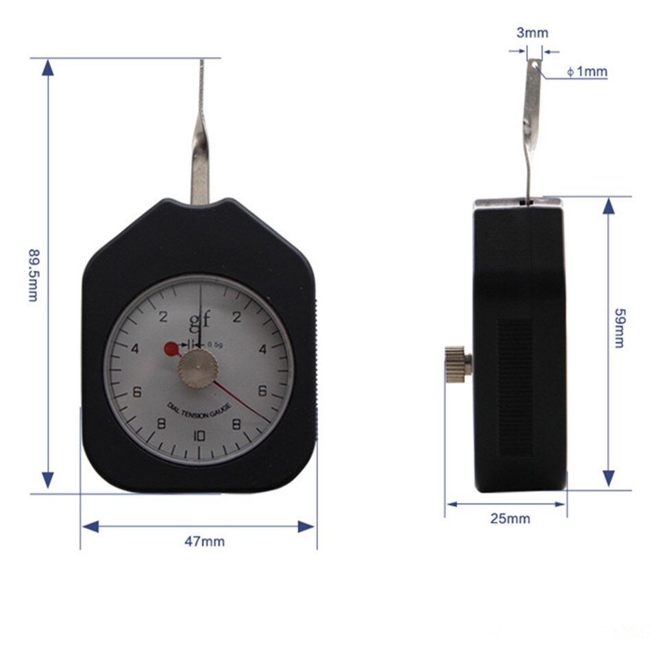 Seg-g håndholdt dynamometer tensiometer kontakt pointer type seg enkelt nål i dobbelt 30g/50g/100g