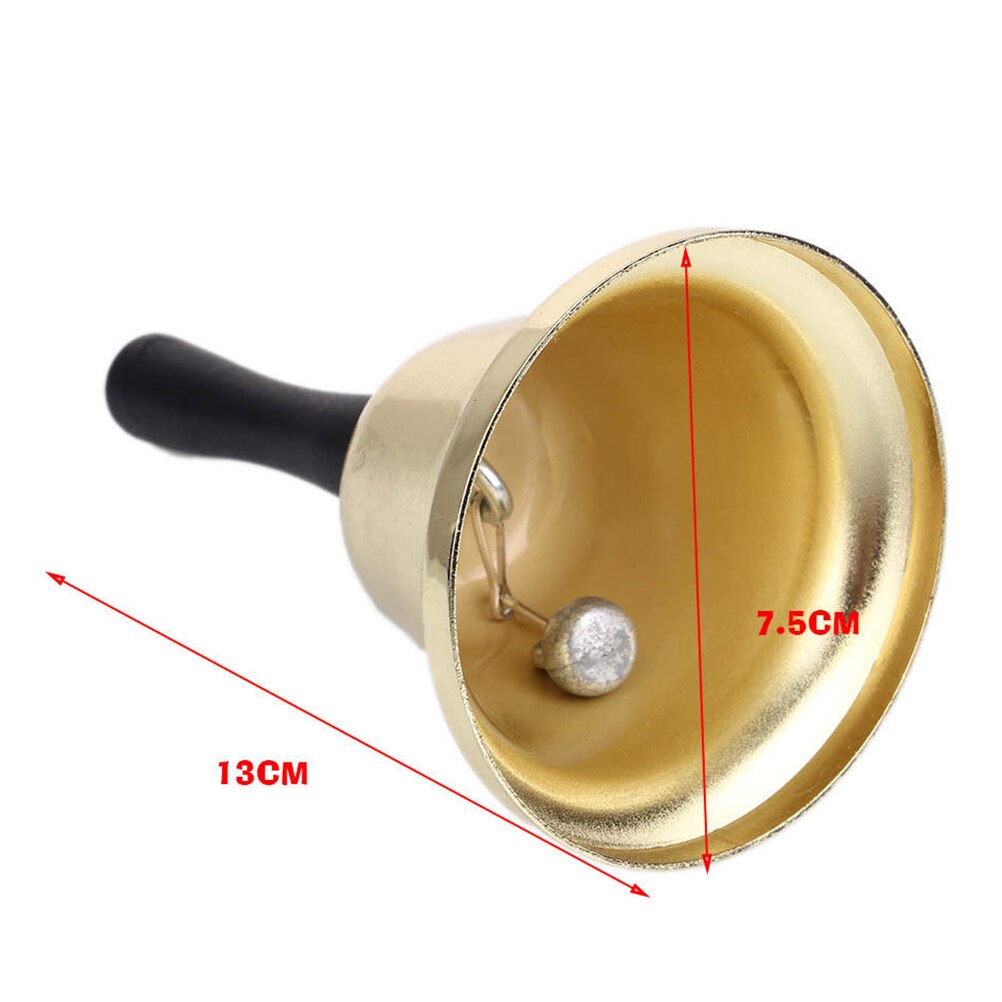1Pc Gold plated Hand held Call Bells tea jingle Bells Build Ringtones toy Christmas
