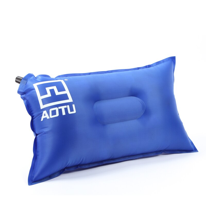 Outdoor Portable Camping Pillows Automatic Inflatable Pillow Camping Tent Air Pillow Neck Camping Sleeping Gear Travel Pillows: Blue