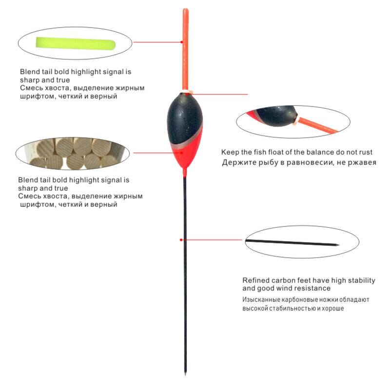 Oloey 10 st karpfiske flottar sjö float bubbla skum float set boj bobber stick för fiskutrustning vertikal 2.5g