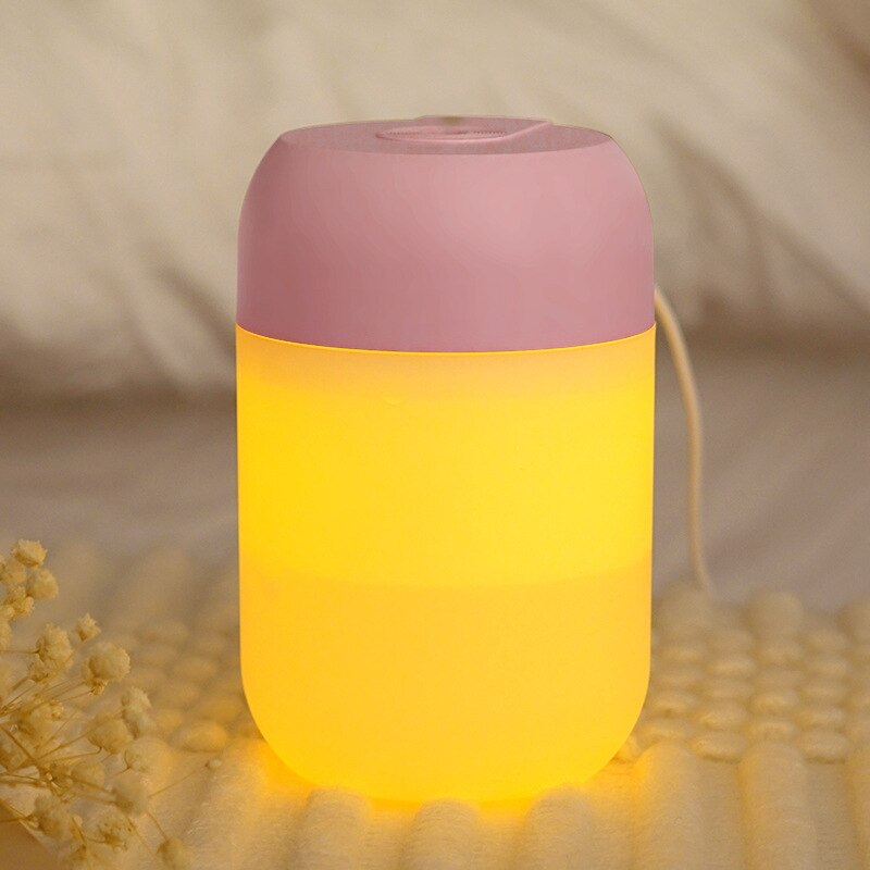 300ml Air Humidifier Aromatherapy Diffuser With Night Light Nebulizer Mist Maker For Home Essential Oil Diffuser: Pink