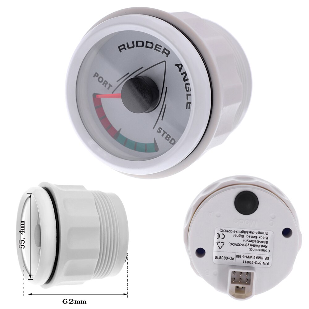 52mm Wasserdichte rüder Winkel Meter Messgerät Stiefel Instrument mit 8 Arten Hintergrundbeleuchtung