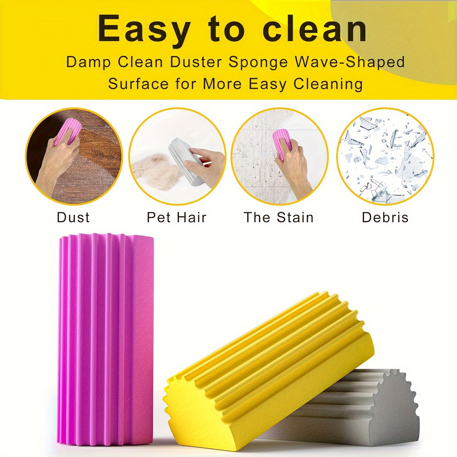 Esponja de plumero de limpieza húmeda, cepillo de limpieza portátil, herramienta de limpieza para limpiar persianas, rejillas de ventilación de vidrio, radiadores, espejos y ventanas, 5 uds.