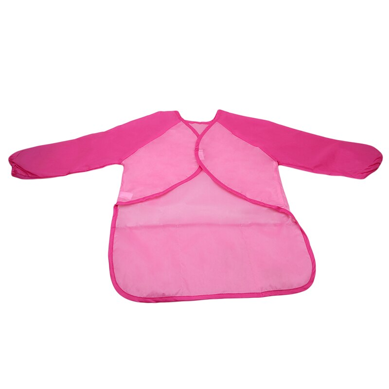 Cute Children Baby Kids Toddler Waterproof Long Sleeve Art Smock Feeding Bib Apron Fit 1-6 Years: pink