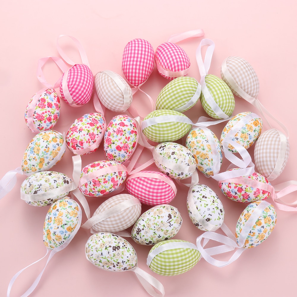 9PCS/Set Easter Cloth Egg Decoration Hanging Ornaments Easter Egg Toy Home Decor Party Ornaments