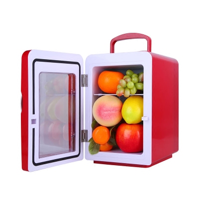 Household Refrigerator Fridge Freezer Dual Use Cold And Refrigerator Compact Home &amp; Vehicle Icebox Refrigerator: Red