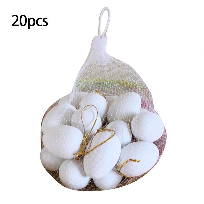 20 sztuk rysunek odręczny jajko ferie wielkanocne dom ornament koszyk wielkanocny farsz jajka z smycz wielkanoc dzieci aktywność D5QA: biały egg