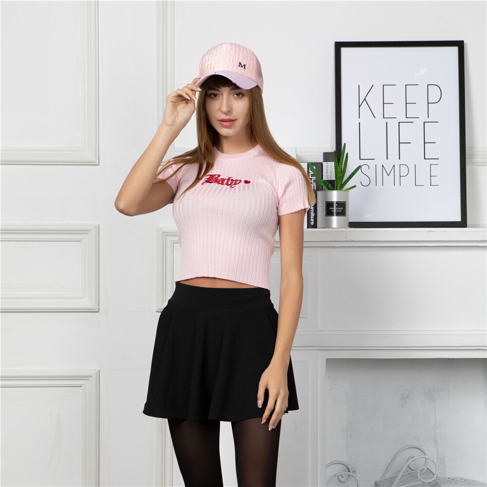 Jinjin.qc lue hofte hopp Urban stil hver dag capser fast rosa og grå farger med glitter detaljer og stoff pustende sport