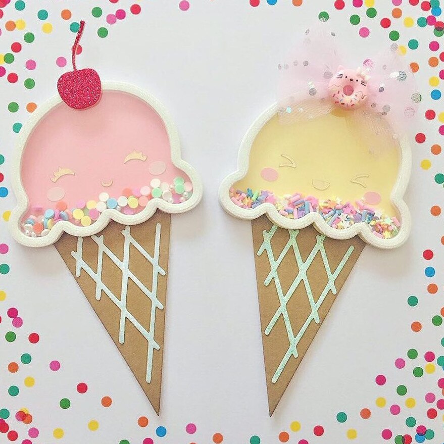 KSCRAFT Ice Cream Shaker Metal Cutting Dies Stencils for DIY Scrapbooking Decorative Embossing DIY Paper Card