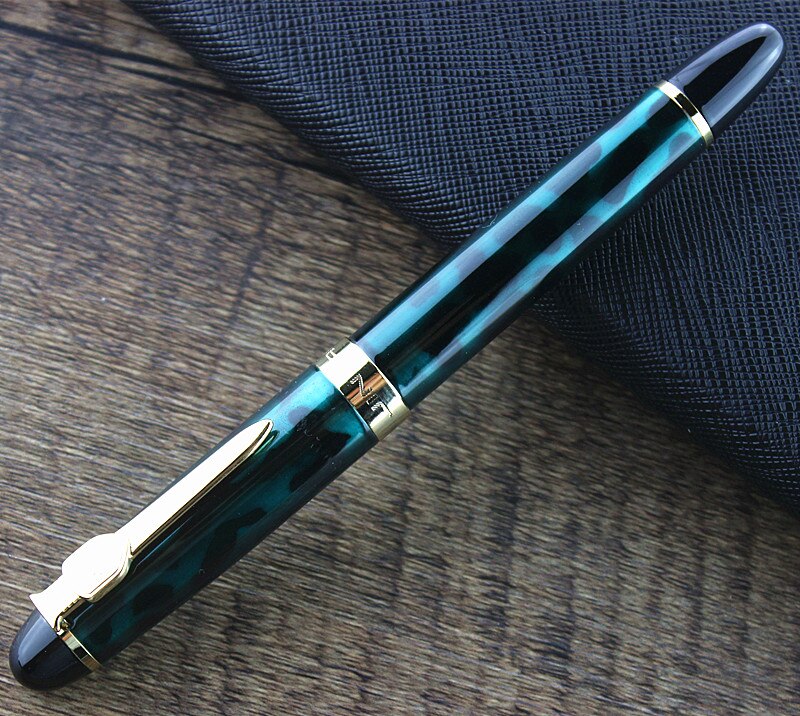 Äkta jinhao 450 a reservoarpenna fullmetall jinhao  x450 guldpenna gyllene klämma 0.5mm medelstora kontorsmaterial