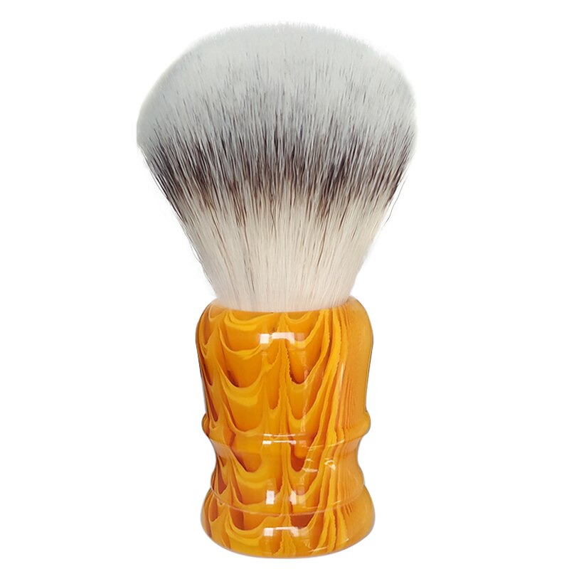 Dscosmetic-brocha de afeitar para hombre, pelo sintético de 26mm suave, mango de resina ámbar, herramienta de afeitado tradicional en húmedo