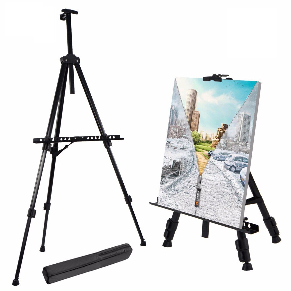 Portable Adjustable Metal Sketch Easel Stand Foldable Travel Easel Aluminum Alloy Easel Sketch Drawing For Artist Art Supplies