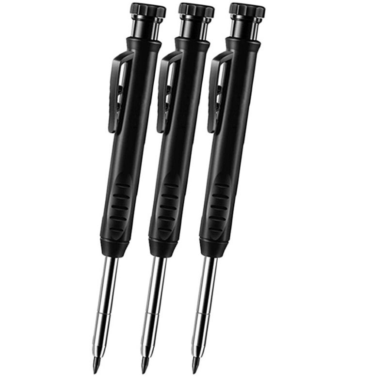 Solid Carpenter Pencil Set Woodworking Tools Mechanical Pencil Set Construction Carpenter Marker Multi-box Refill Leads Scriber: Burgundy