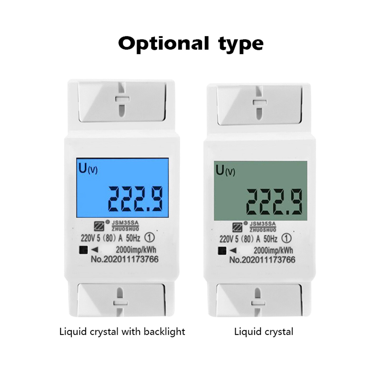 Lcd-digitaal display, stroomverbruik, energiemeter, lcd-digitale eenfase-energiemeter, kwh-stroomverbruiksmeter