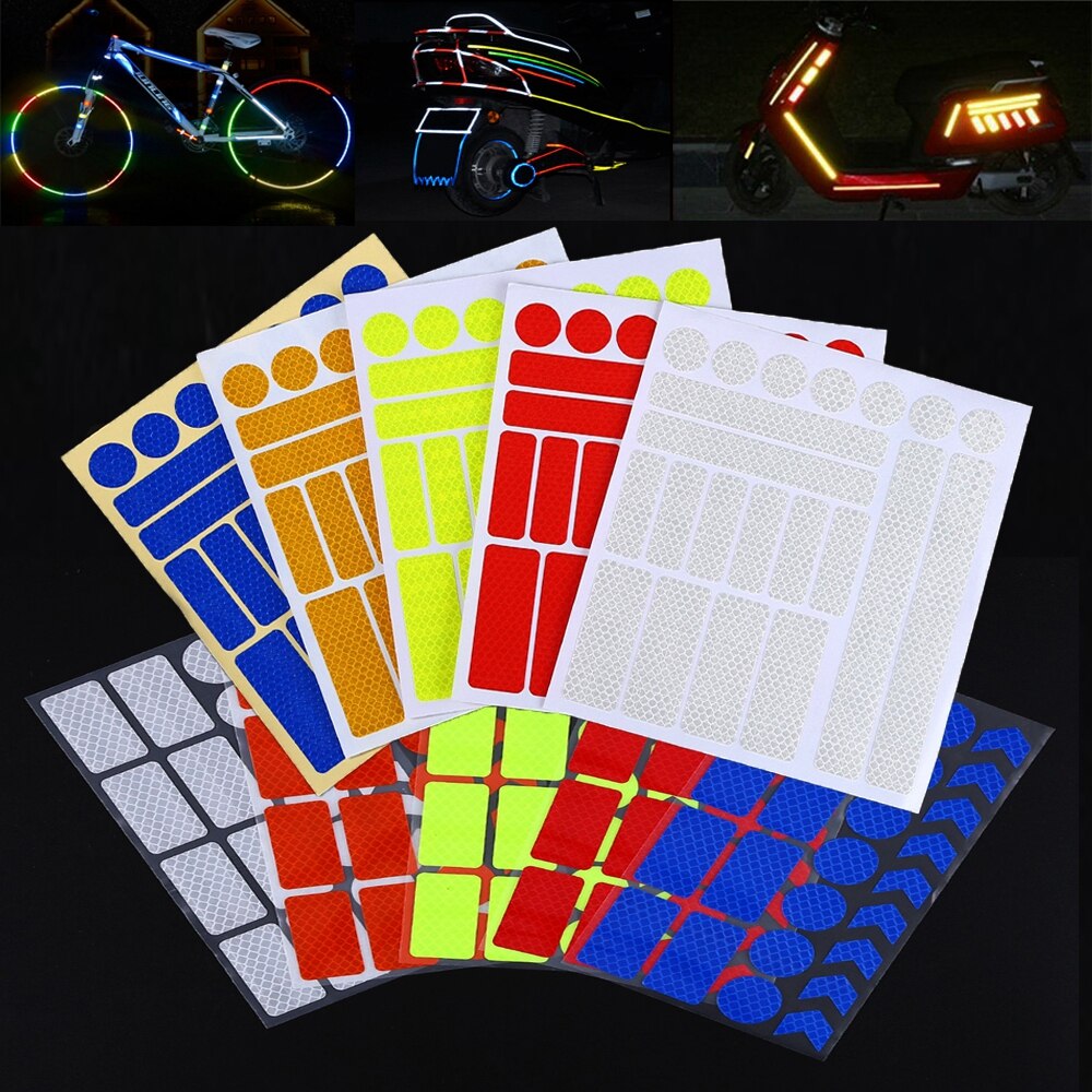 MTB Bike Reflektierende Aufkleber Fluoreszierende Motor Fahrrad Felge Nacht Safty Warnung Reflektor Film Auto Aufkleber Band Aufkleber
