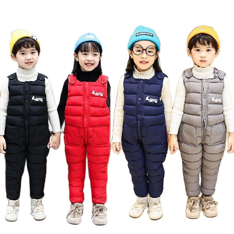 Monos de algodón con relleno para bebés, pantalones cálidos para bebés de 1-5 años, pantalones jumper para niños pequeños, prendas de vestir