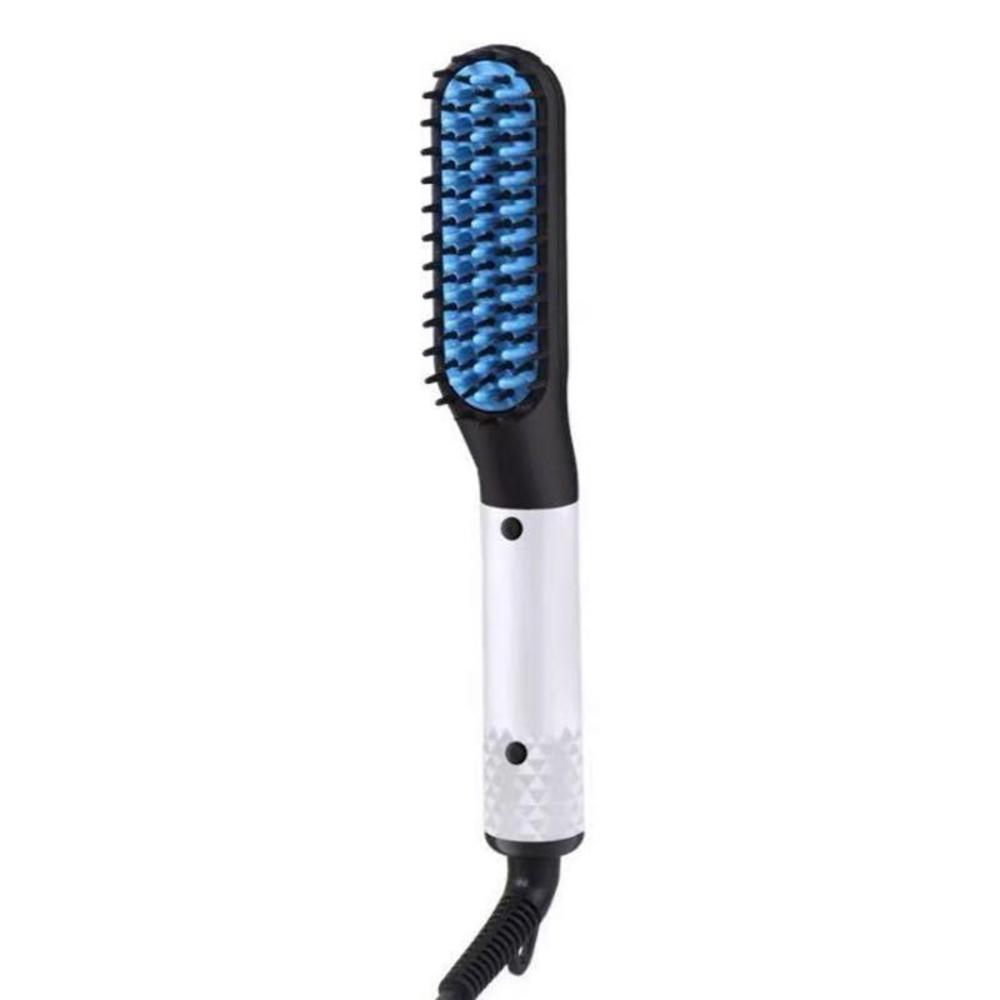 3 in 1 Electric Beard Straightener Combs for Long Beard Curly Hair Beard Straightening Brush Heating Smoothing Hair Styling Tool: White / US