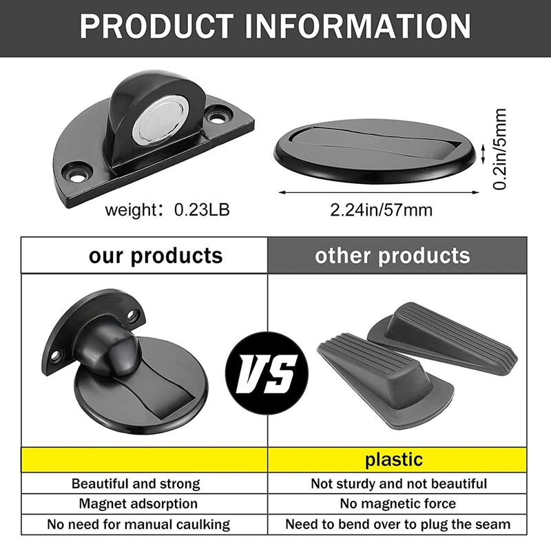 Floor Mount Magnet Door Stopper - Invisible Magnetic Door Stop, Magnets Door Stops Wall Prop Hold Open