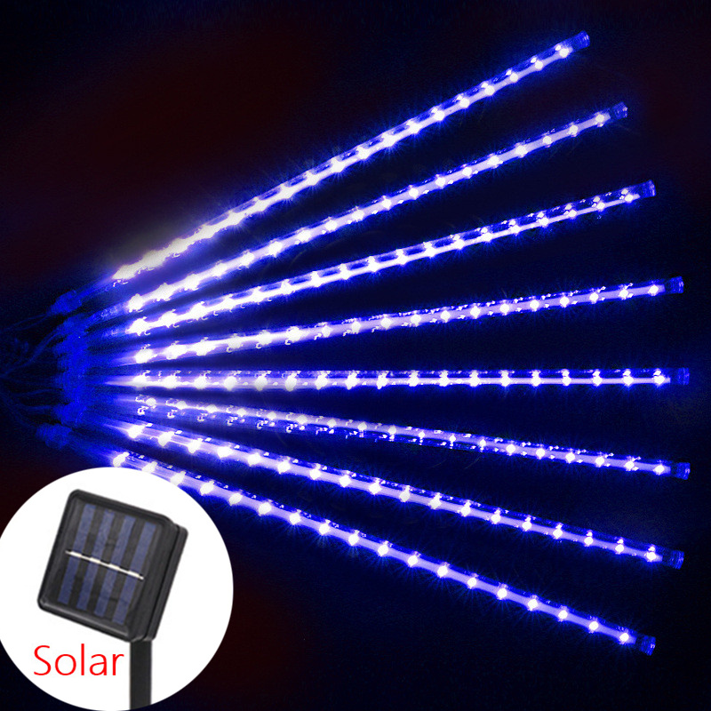Solar LED Meteor Shower Lights Waterproof Snow Falling Outdoor String Lights for Garden Party Wedding Christmas Tree Patio Decor: ROSE / 6-10W