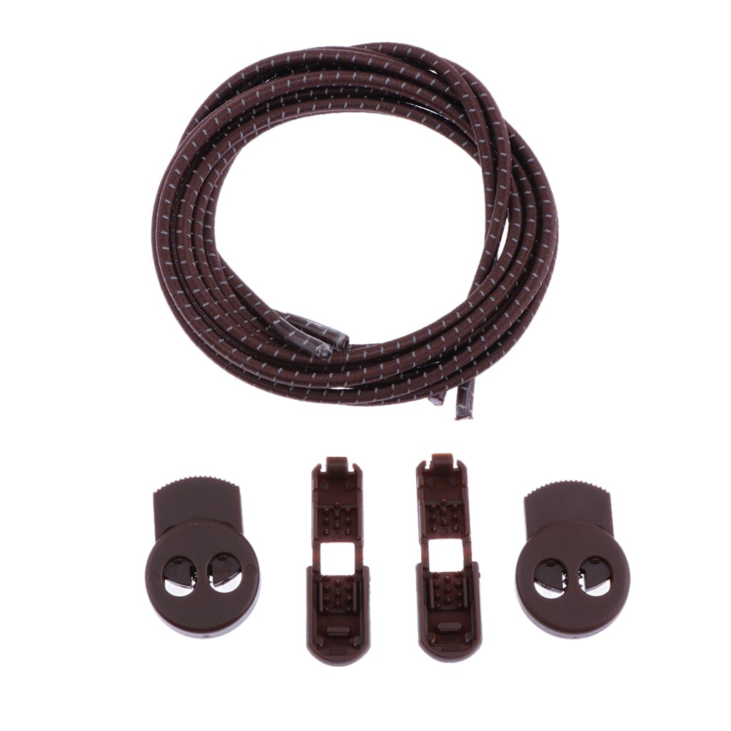 Stretching Lock Lace Elastische Schoenveters Lock Veters Geen Stropdas Triathlon Running Jogging Reflecterende Schoen Kant: Brown Reflective
